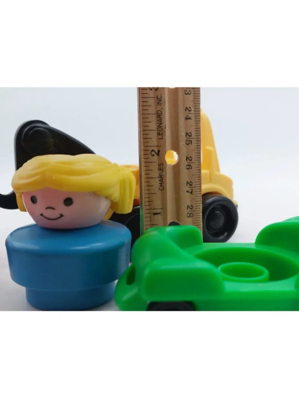 Fisher Price Vintage Chunky Little People 1 Girl Figure 4 Cars Lot Of 5